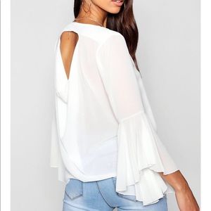 NWT! White Flowy top!